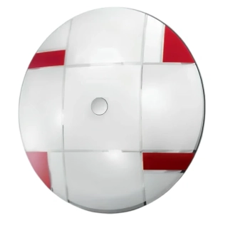 Stropné svietidlo Kolarz DOMINO - 0349.U14.5.TWR, 4×60W/E27, d 54 cm, dekoračné matné sklo bielo-červené