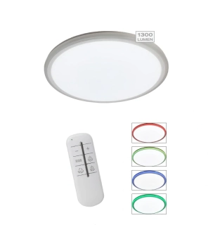 AB1G94252/05 stropne svietidlo 22W/LED/3K/1300lm+RGB, d30cm, biely kov/matny akryl, d.ovl.