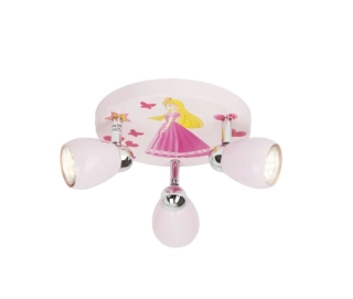 AB1G55934/17 stropne svietidlo 3x3W/LED/3000K/GU10/750lm, d31cm, chrom/ruzovy kov/princezna