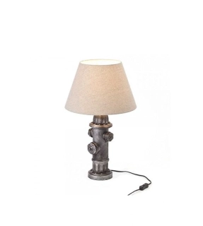 Stolné svietidlo Brilliant DRANT - HK13016S70, industriálny dizajn, 1×60W/E27, v 25 cm, kov/béžový textil