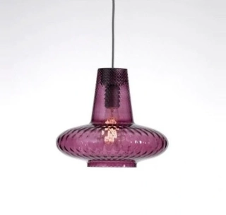 AA1LGL1105 zavesne svietidlo 1x70W/E27, d32/v27cm, amethyst.sklo, Handmade in Italy