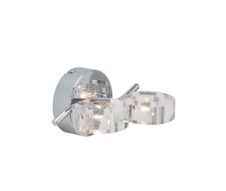 AB1G20292/15 nastenne svietidlo 2x20W/G4, s19cm, chrom/cire sklo