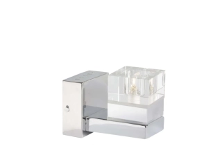 AB1G81810/15 nastenne svietidlo 1x28W/G9, v17x16cm, chrom/cire sklo