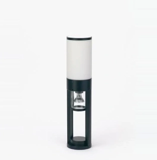 Stĺpikové svietidlo Brilliant BERGAMO - G48984/06, 1×60W/E27+1×50W/GU10, IP23, čierna/matné sklo