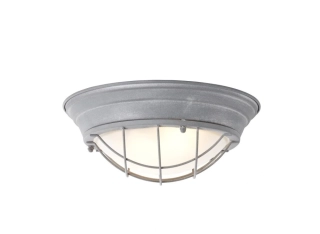 Stropné svietidlo Brilliant TYPHOON - 94492/70, industriálny dizajn, 2×60W/E27, d 34 cm, oceľ/patina betón/matné sklo