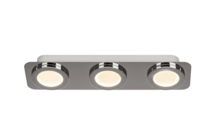 AB1G29093/15 stropne svietidlo 3x5W/LED/3K/1500lm, IP44, s40cm, chrom/matny akryl