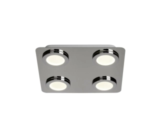 AB1G29094/15 stropne svietidlo 4x5W/LED/3K/2000lm, IP44, 30x30cm, chrom/matny akryl