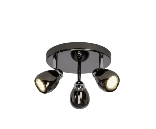 AB1G21734/76 stropne svietidlo 3x3W/LED/3K/GU10/750lm, d33cm, cierny chrom/chrom