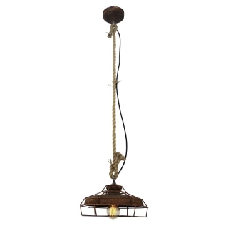 AB193319/60 zavesne svietidlo, industrial design 1x60W/E27, d30cm, rustikalny cierno-hnedy kov