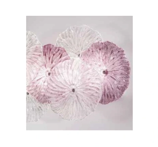 AA1LMR0105 stropne / nastenne svietidlo 2x4W/LED/2900K/840lm, 45x34cm, chrom/clear+amethyst glass, Handmade in Italy