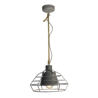 AB193287/70 zavesne svietidlo, industrial design 1x60W/E27, d30cm, sedy kov