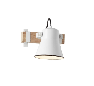 AB182110/05 nastenne svietidlo, retro design 1xE27, s24cm, svetle drevo/biely smalt