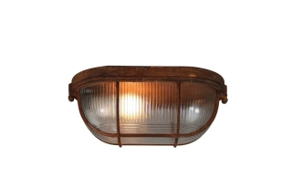 Stropné svietidlo Brilliant BOBBI - 94459/60, industriálny dizajn, 1×40W/E27, s 28 cm, farba hrdze/číre sklo