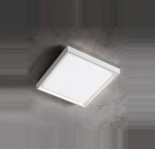 AA1LD0135B3 stropne / nastenne svietidlo 8,4W/LED/3000K/650lm, IP54, 17x17cm, AL/biela/pc difuzor 