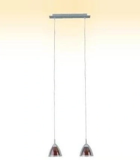 AB1G76671/71 zavesne svietidlo 2x40W/G9, s38cm, strieborn kov/cire/cervene sklo
