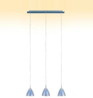 AB1G76676/73 zavesne svietidlo 3x40W/G9, s58cm, modry kov/cire/modre sklo
