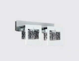 AD26565/2A.WH.gBL nastenne svietidlo, Handmade in Spain 2x40W/G9, s25cm, chrom/biely akryl/cierna dekoracia