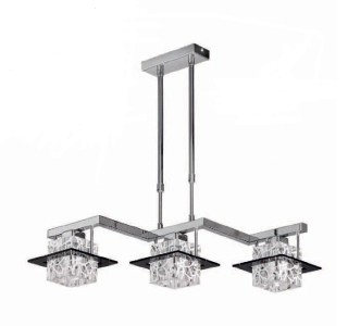 AD26607/3L.XX.gWH zavesne svietidlo, Handmade in Spain 3x40W/E14, s70cm, chrom/XX/biela dekoracia