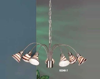 AE183340-7 luster 7x40W/G9, d62cm, brusena ocel/dekoracne sklo