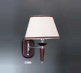 AE127085 nastenne svietidlo 1x60W/E27, v40cm, tmave drevo/chrom/bezovy textil, potenciometer / ovladac intenzity osvetlenia