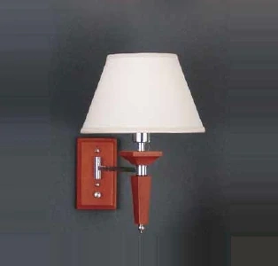 AE127075 nastenne svietidlo 1x60W/E27, v42cm, ceresnove drevo/chrom/bezovy textil, potenciometer / ovladac intenzity osvetlenia