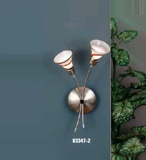 AE183347-2 nastenne svietidlo 2x40W/G9, v38cm, brusena ocel/dekoracne sklo