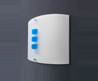 AK1002.61.3 nastenne svietidlo 1x100W/E27, v28x35cm, chrom/matne sklo/kristal modry
