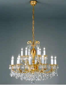AK1003.812+6.3 luster 12+6x60W/E14, v79/d64cm, zlatene 24 karat GOLD / kristal ciry (doplnit sesule!!!)