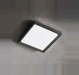 AA1LD0135G3 stropne / nastenne svietidlo 8,4W/LED/3000K/650lm, IP54, 17x17cm, AL/cierna/pc difuzor  