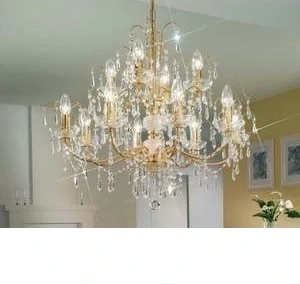 AK1028.88+4 luster 12x40W/E14, d75cm, zlatene 24 karat GOLD /Swarovski Spectra kristal ciry