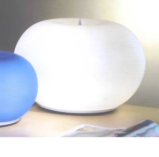 Stolné svietidlo Kolarz BLOB - 042.74.1, 3×60W/E27, d 50 cm, chróm/matné sklo