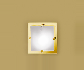AK1138.13.3 nastenne sv. 1x40W/G9, 16,5x16,5cm, zlatene 24 karat GOLD /matne sklo