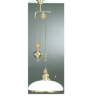 AK1298.35 zavesne svietidlo, Windsor style 1x100W/E27, d45cm, zlatene 24 karat GOLD /opal.sklo, kladka