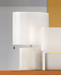 Stolné svietidlo Kolarz LYON - 343.71.W, 1×60W/E27, v 61 cm, perleťová biela keramika/biely textil