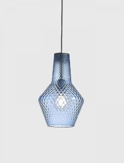 AA1LRM1120 zavesne svietidlo 1x70W/E27, d25/v40cm, modre sklo, Handmade in Italy