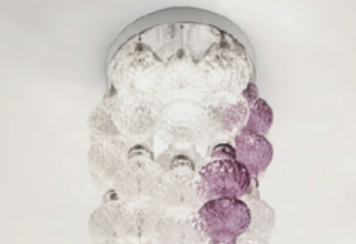 Stropné svietidlo AI LATI ONDA - LON1500+20glass, +20ks sklo komponent, 5×4W/LED/2900K/2100lm, d 33 cm + 20glass LON0501-0520, Handmade in Italy
