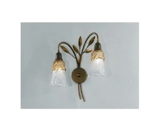 AK10022.62.J.M nastenne svietidlo 2x40W/E14, v34cm, anticka mosadz/Murano sklo