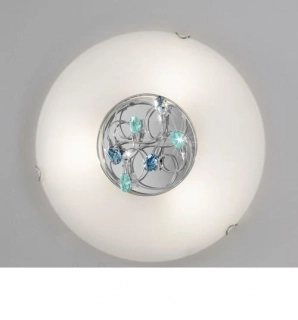 AK10107.13.5.SsTBG stropne svieitdlo 3x60W/E14, d41cm, chrom/ cristall Swarovski-Strass ciry-modry-zeleny
