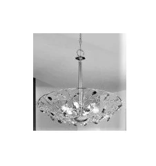 AK10106.36L.5.SsTBG zavesne svietidlo 6x60W/E14, d60cm, chrom/ cristall Strass ciry-modry-zeleny