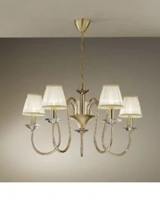 AK10112.85.3.KpT zavesne svietidlo 5x60W/E14, d75cm, zlatene 24 karat GOLD //Pure cristall ciry