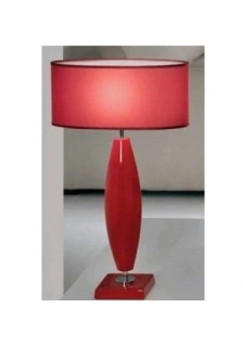 AK10096.70.1 stolne svietidlo 1x100W/E27, v56cm, cervena keramika/chrom/cerveny textil