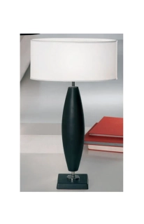 AK10096.70.2 stolne svietidlo 1x100W/E27, v56cm, cierna keramika/chrom/biely textil