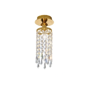 AK1262.11.3 stropne svietidlo 1x40W/G9, d10cm, zlatene 24K/Swarovski-Spectra kristal ciry