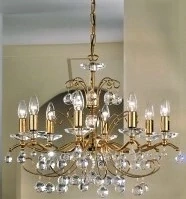 AK1234.88.3 luster CARMEN 8x60W/E14, d67cm, zlatene 24 karat GOLD /Pure kristal ciry