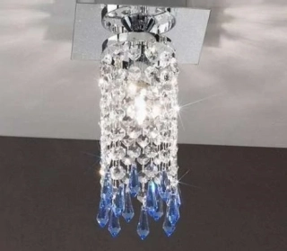 AK10239.11.5.SpTSsB podhladove svietidlo 1x40W/G9, 14x14cm, chrom/Spectra+Strass kristal ciry-modry