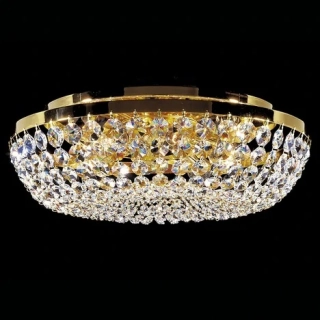 AK1C161.18/50 stropne svietidlo 8x40W/E14, d50cm, zlatene 24 karat GOLD /Swarovski-Spectra kristal ciry