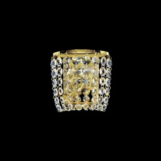 AK1C161.61/17 nastenne svietidlo 1x40W/E14, v17x16cm, zlatene 24 karat GOLD /Swarovski-Spectra kristal ciry