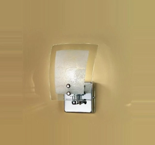 AK1A52.61 nastenne svietidlo 1x60W/G9, v20x14cm, chrom/dekor.sklo