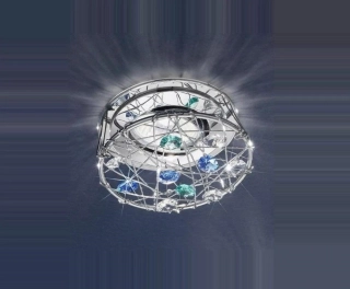 AK10215.11E.5.RSsTBG podhladove svietidlo 1x50W/GU10, chrom/Swarovski-Strass ciry-modry-zeleny