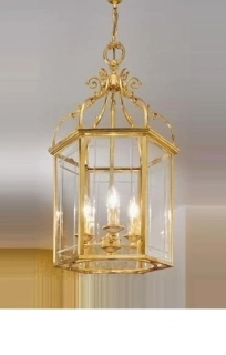 AK10251.33E.4 zavesne svietidlo 3x60W/E14, d38/v79cm, stara mosadz/cire fazet.sklo
